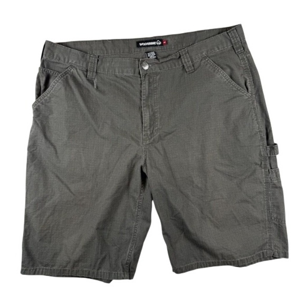 Wolverine Mens Cargo Carpenter Shorts Size 40 Grey Ripstop Utility Workwear